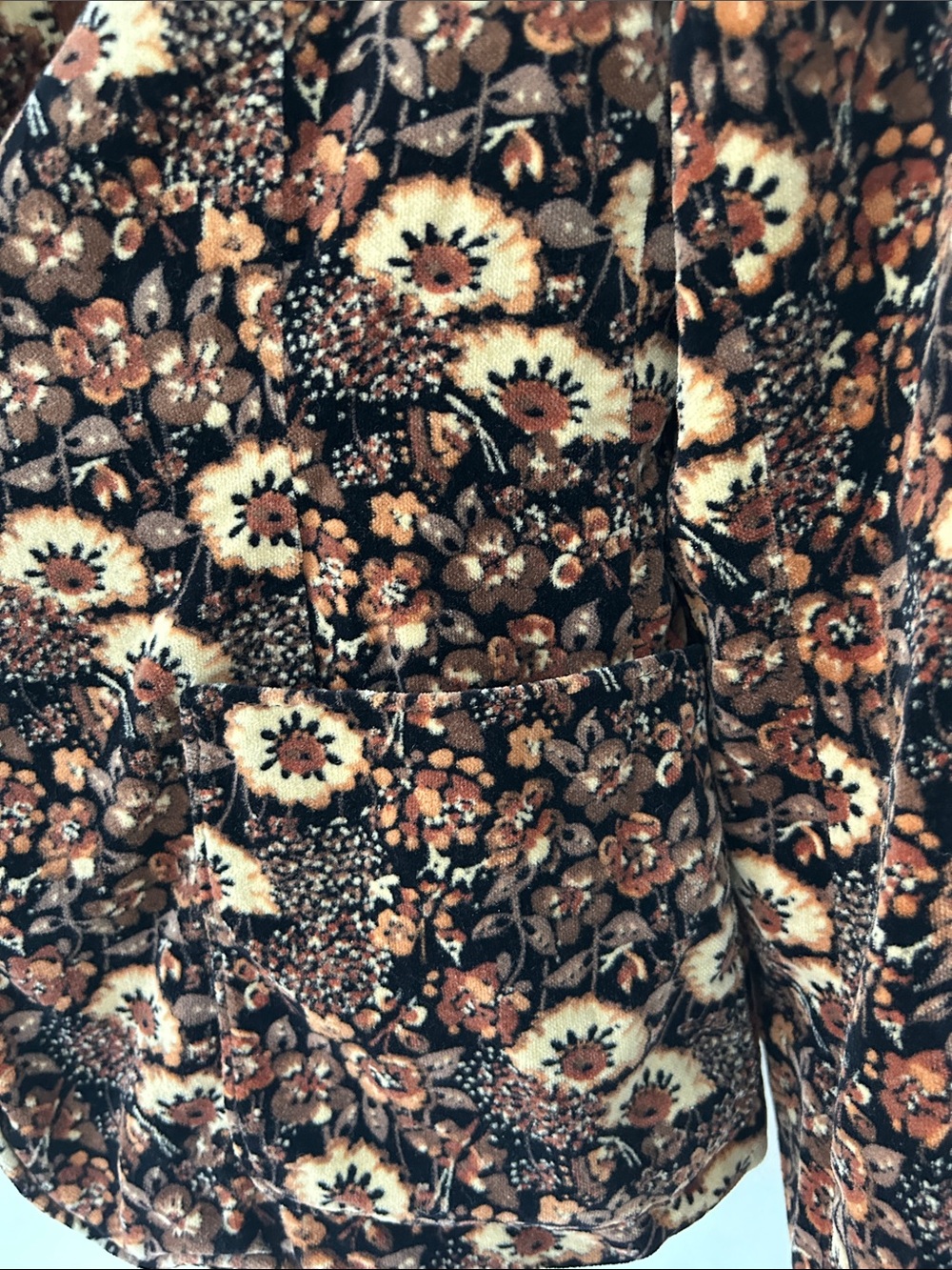 John Meyer Velvet Single-Button Blazer Tailored Fall Floral Bohemian Whimsigoth - Picture 5 of 14